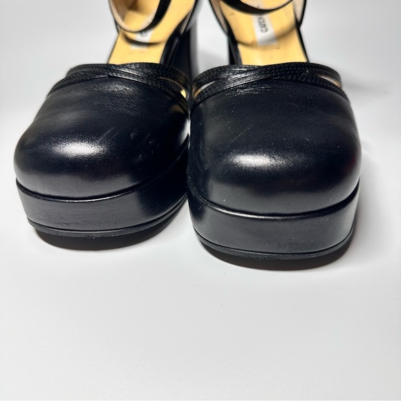 Black Leather Platform Mary Jane Pumps Chunky Block 3.5” Heel 24.5 cm /US 7- 7.5 - Picture 12 of 12